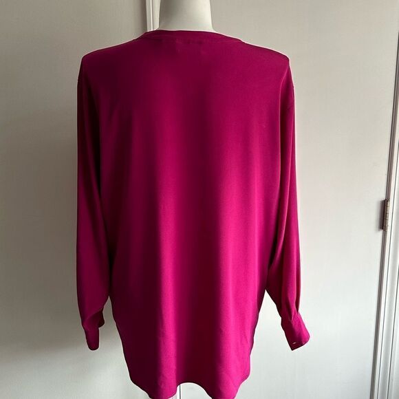Fuchsia Button-up Blouse, Size 20 - Picture 4 of 7